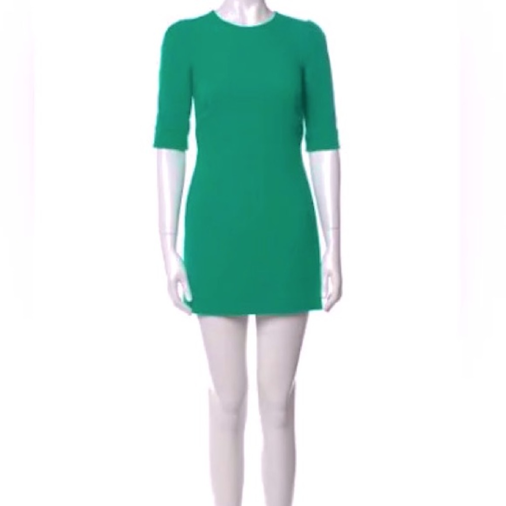 Dolce & Gabbana Dark Musk Green Silk Lined Dress